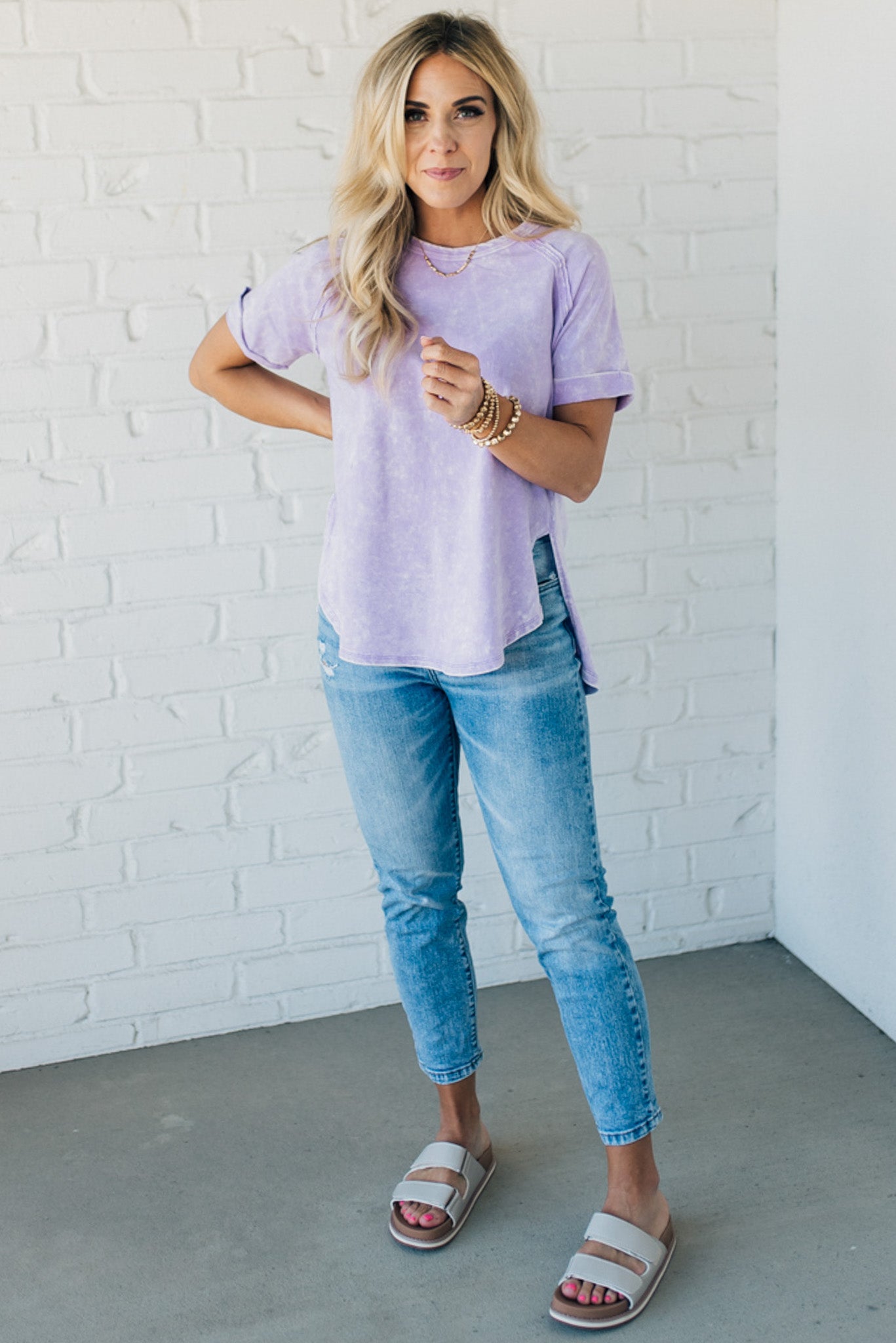 French Terry Acid Wash Top