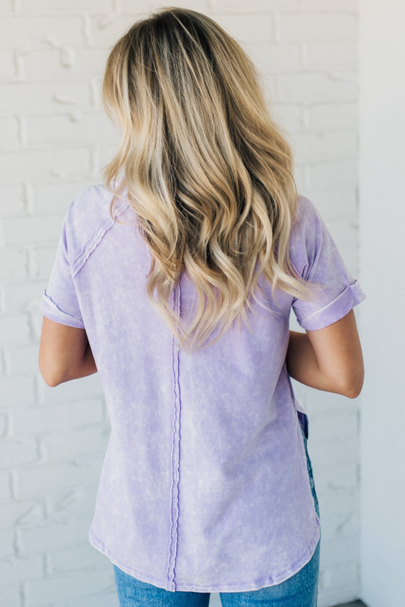 French Terry Acid Wash Top