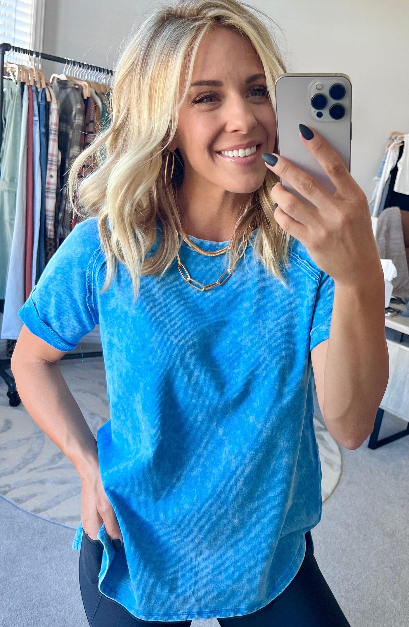 French Terry Acid Wash Top