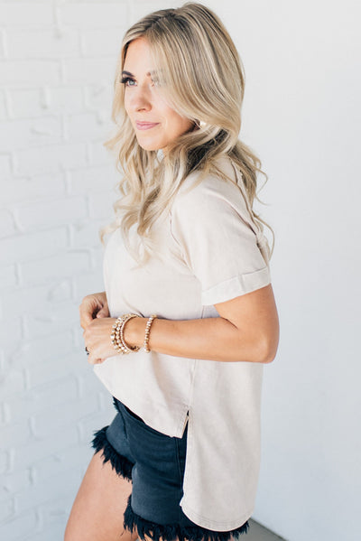 French Terry Acid Wash Top